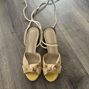 Sam Edelman raffia and wood heels